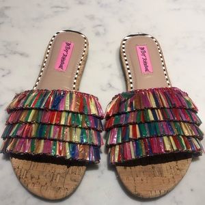 Betsey Johnson Fringe Sandal